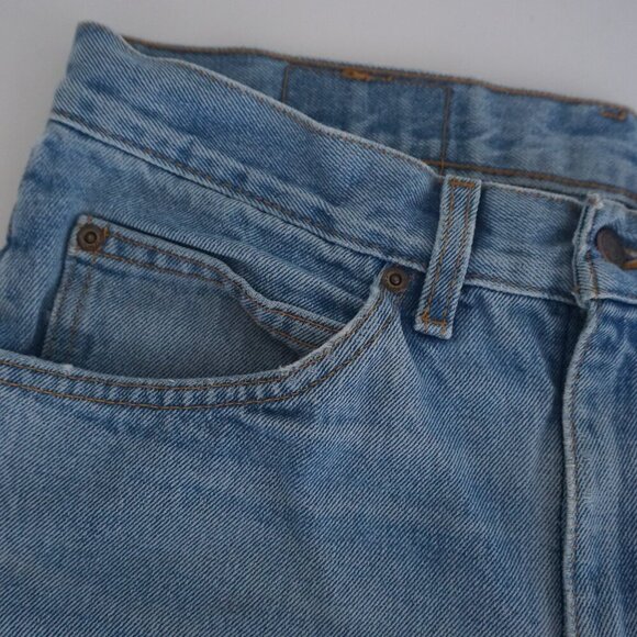 Vintage '90S Great Western Garment Light Wash Relaxed Western Denim Jeans 32X32 - Picture 10 of 16
